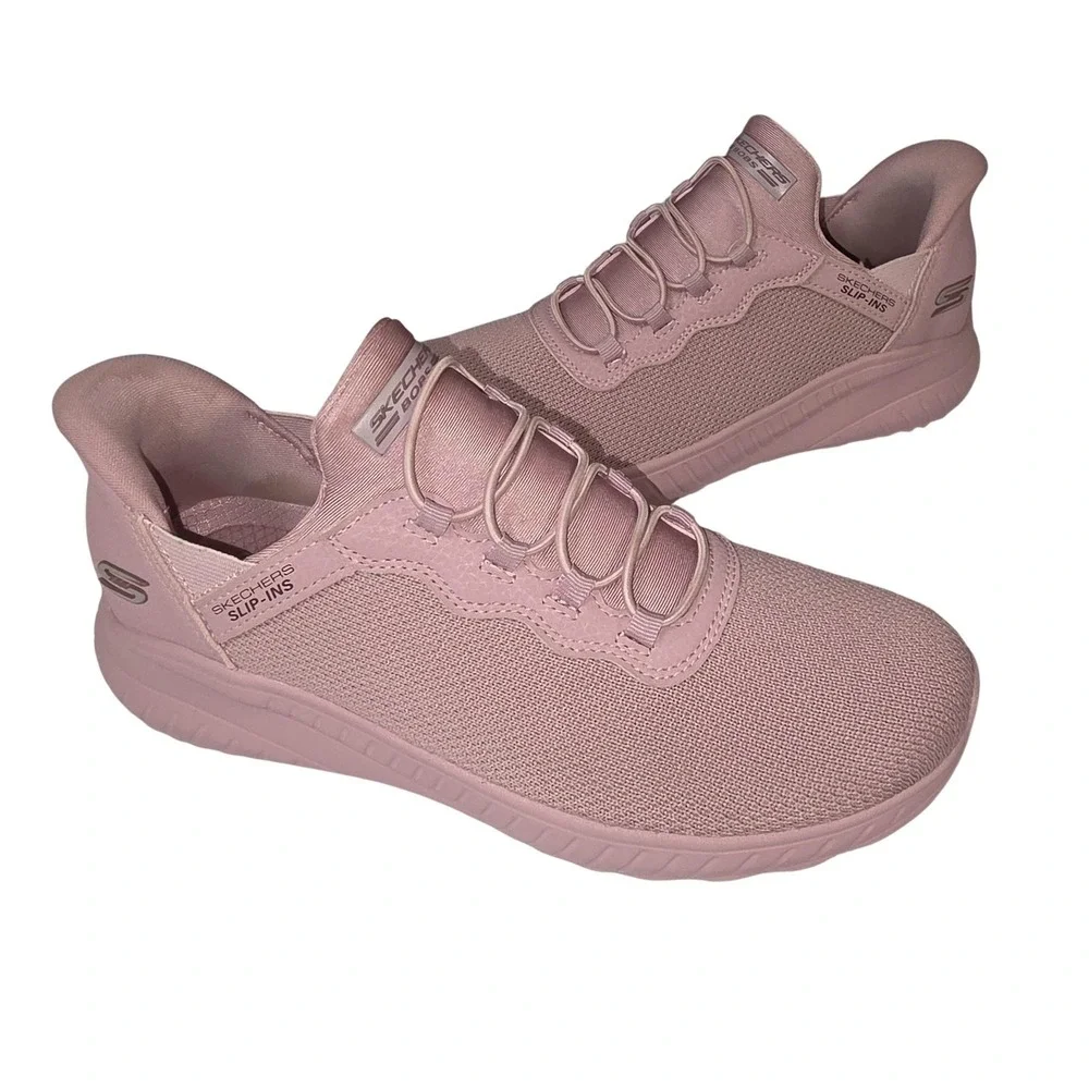 Skechers BOBS Slip-ins Shoes Women 7.5 Pink Memory Foam Walk SN 117500 Comfort